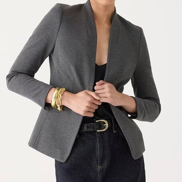 J. Crew Going Out Blazer In Stretch Twill in Heather Dove Gray Size 0 NWT - Picture 1 of 12